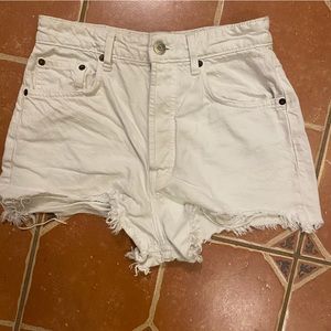 White cut off shorts